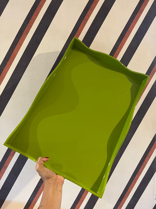 Bandeja em Laca Wave Retangular G Verde