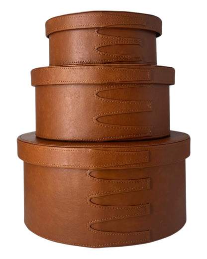 Caixa Decorativa em Couro Oval G