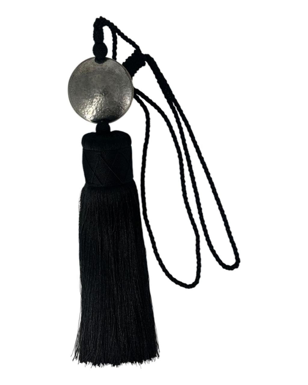 Pingente Disco Prata Preto G