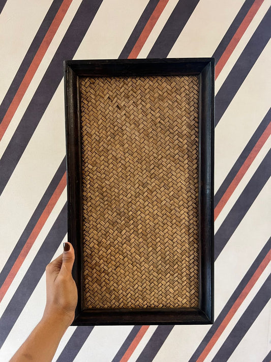 Bandeja Em Madeira Retangular Com Pé G