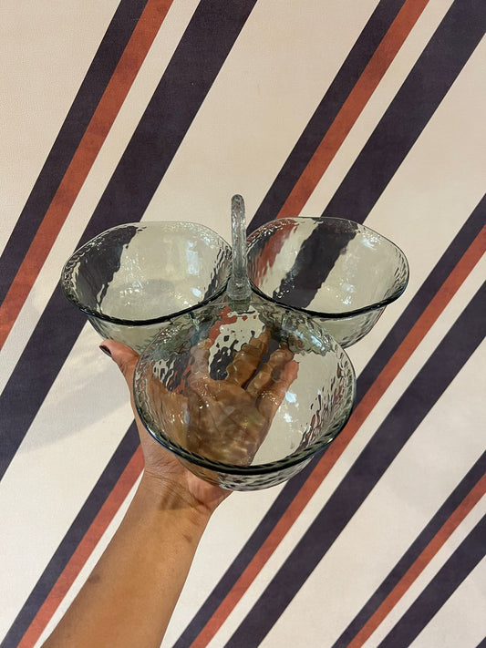 Petisqueira 3 Lugares Acrílico Detalhe Borda Verde