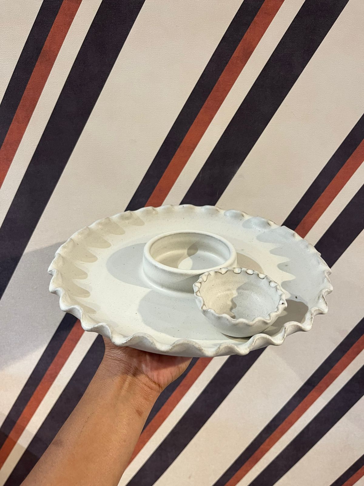 Prato Alcachofra Babados - branco