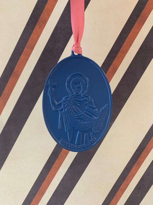 Medalha De Santo Expedito G - Azul