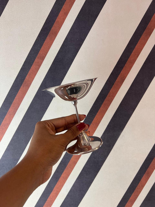 Set de 6 Taças em Metal Prateado