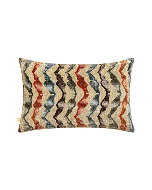 Almofada Ikat Veludo Seda Wave Colors  58X35