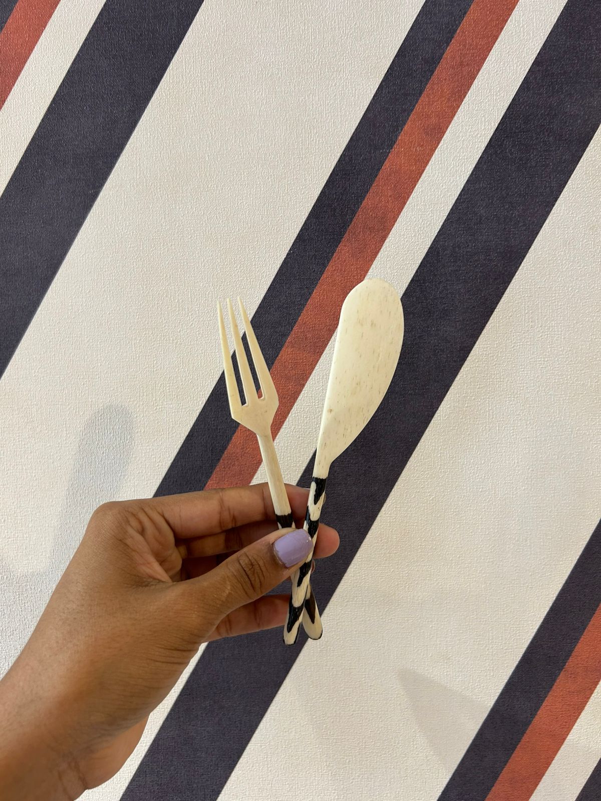 Garfo e Espátula em Osso