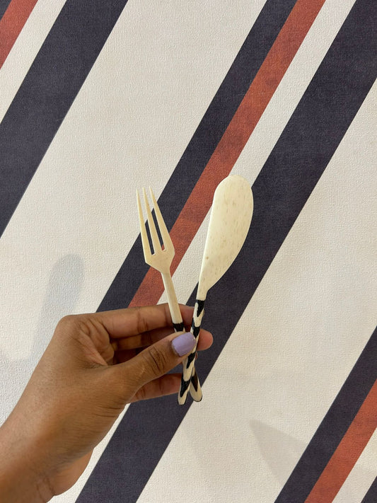 Garfo e Espátula em Osso