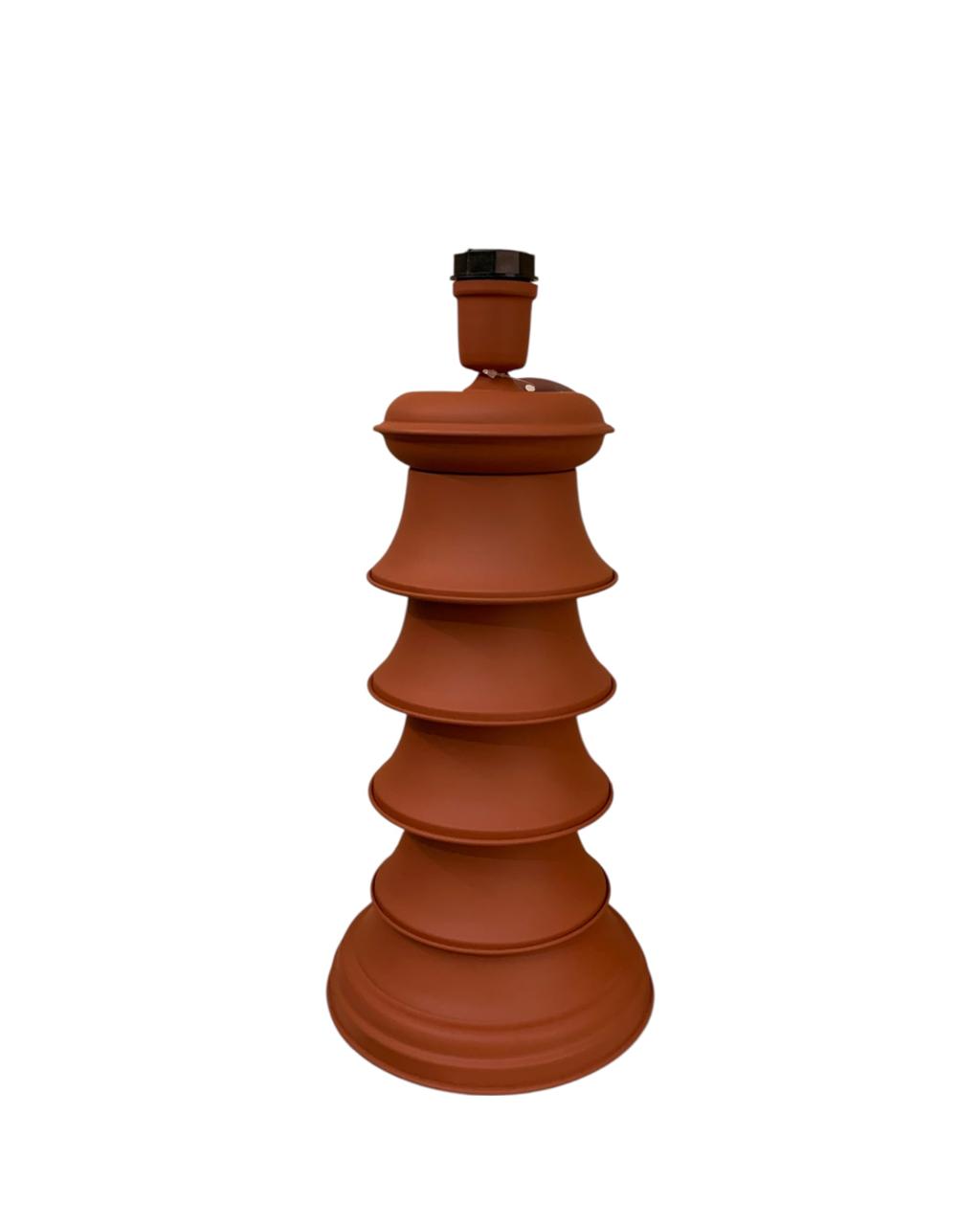 Base Abajur em Metal Terracota