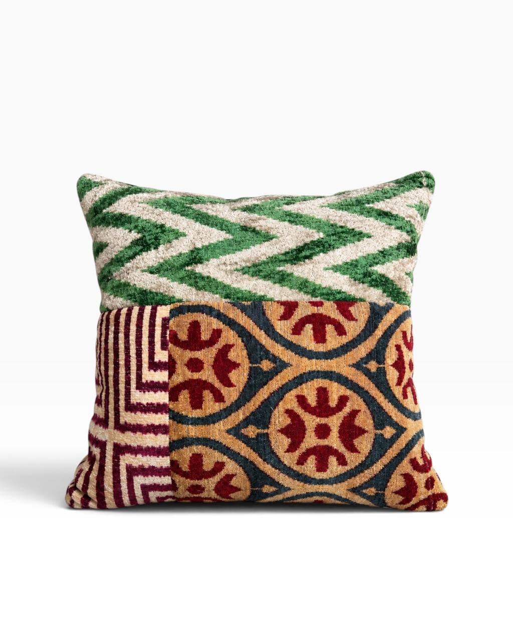 Almofada Ikat Veludo Mosaico  55X50