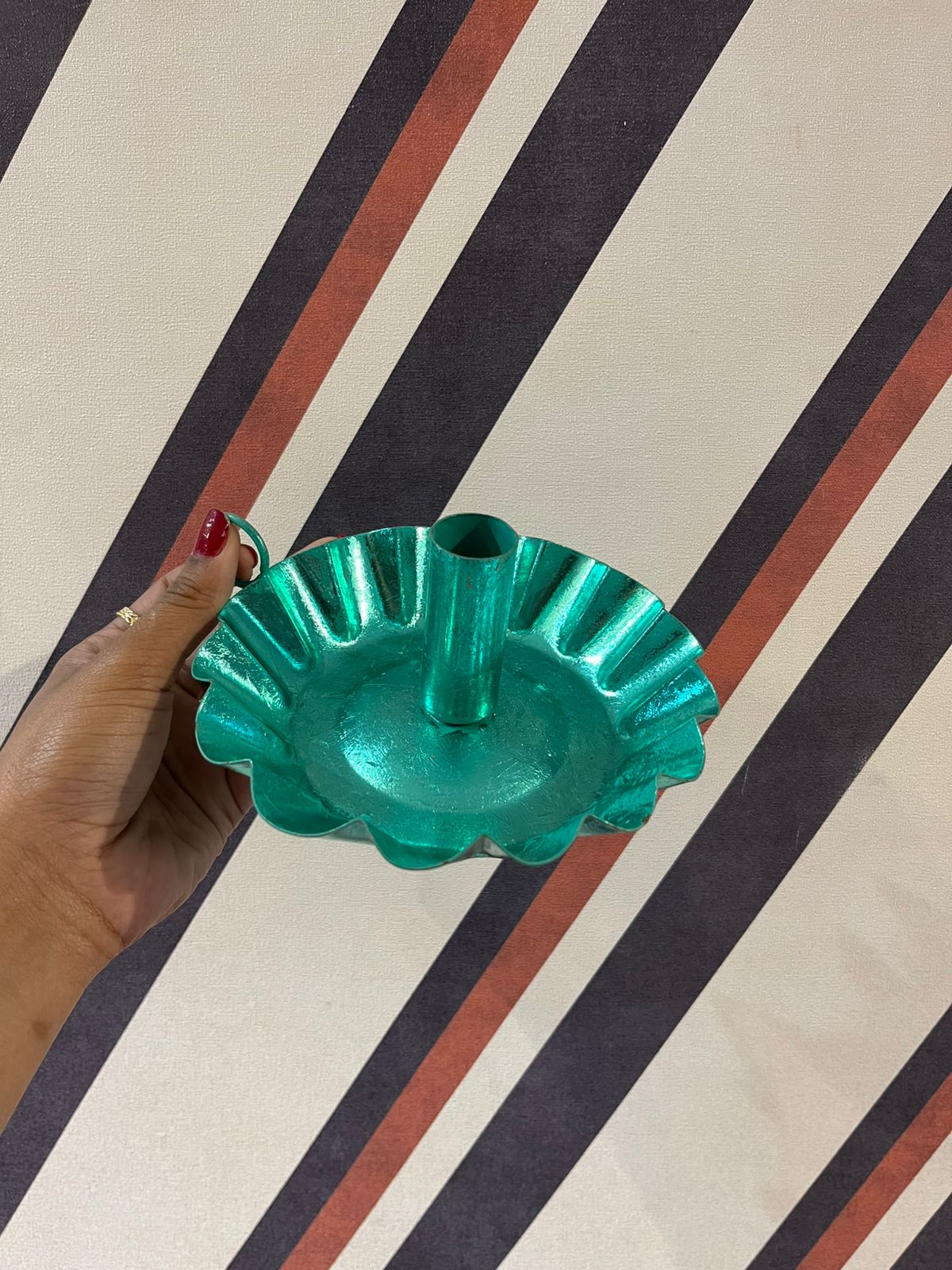 Castiçal Laminado Turquesa G