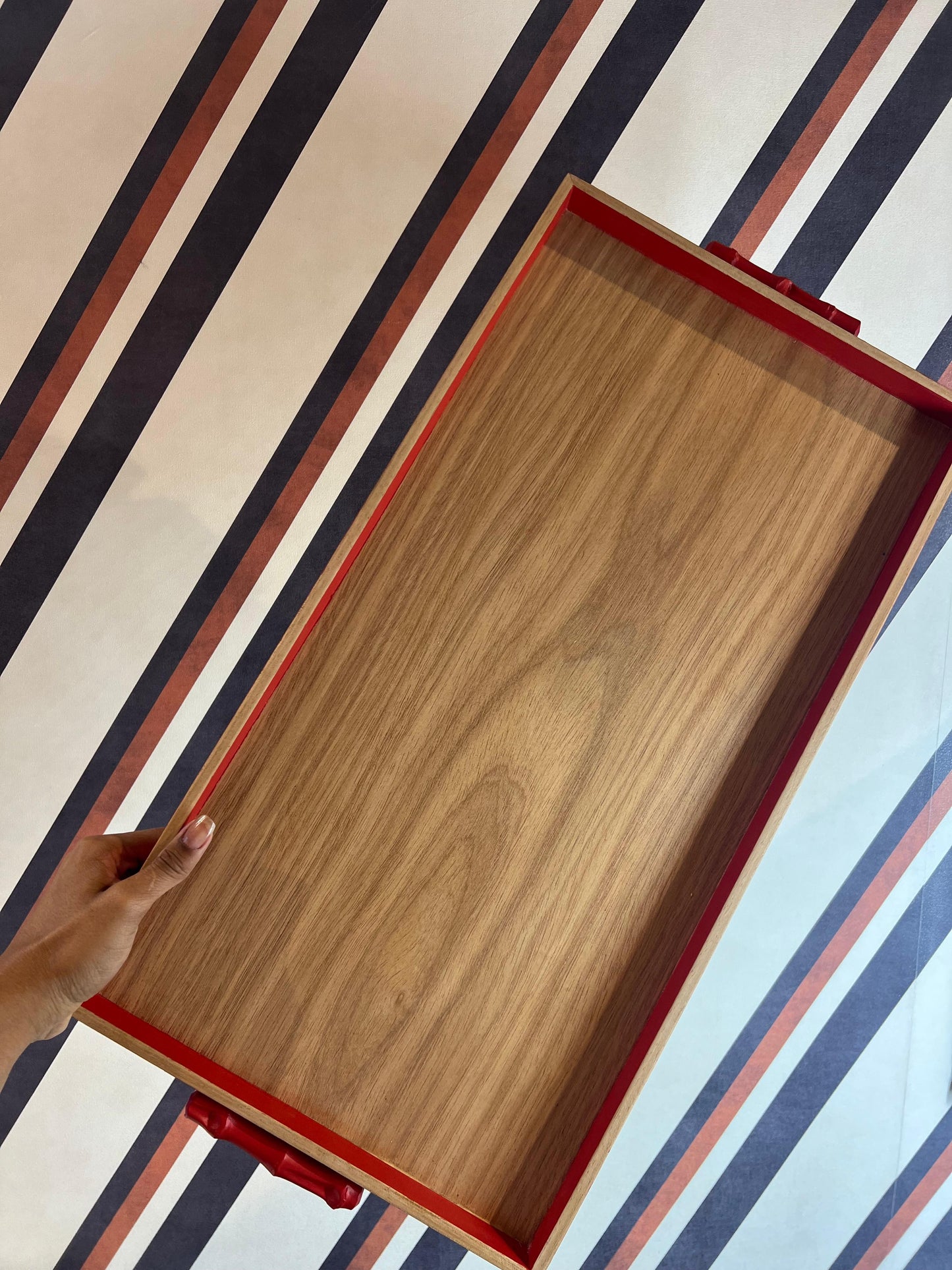 Bandeja Madeira Vermelha G