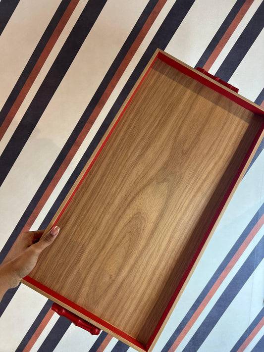 Bandeja Madeira Vermelha G