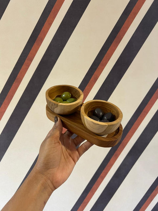 Kit 2 Bowls com Bandeja