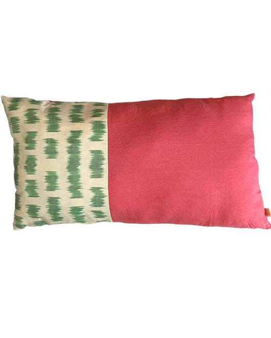 Almofada Double Ikat Verde/Rosa 85x45