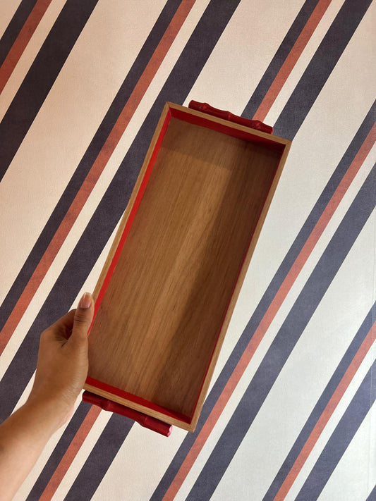 Bandeja Madeira Vermelha P