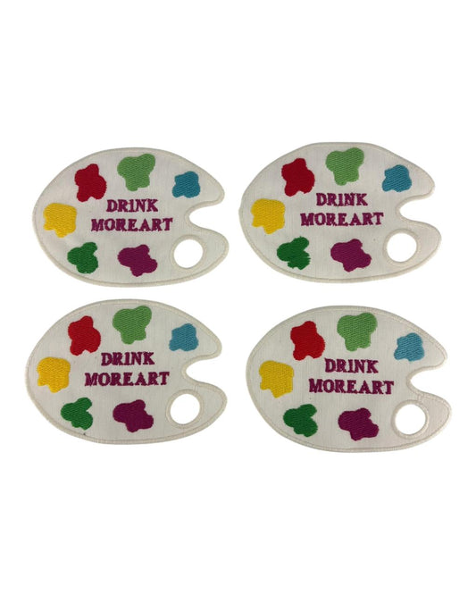 Jogo De 04 Porta Copos Em Linho - Drink More art