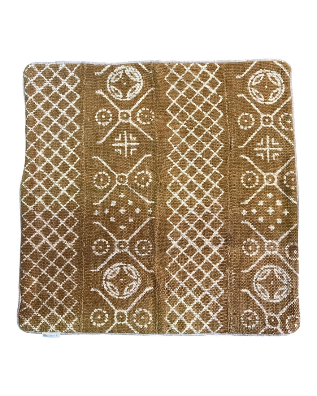 Almofada Bogolan Burkina Faso 42 Curry 50x50