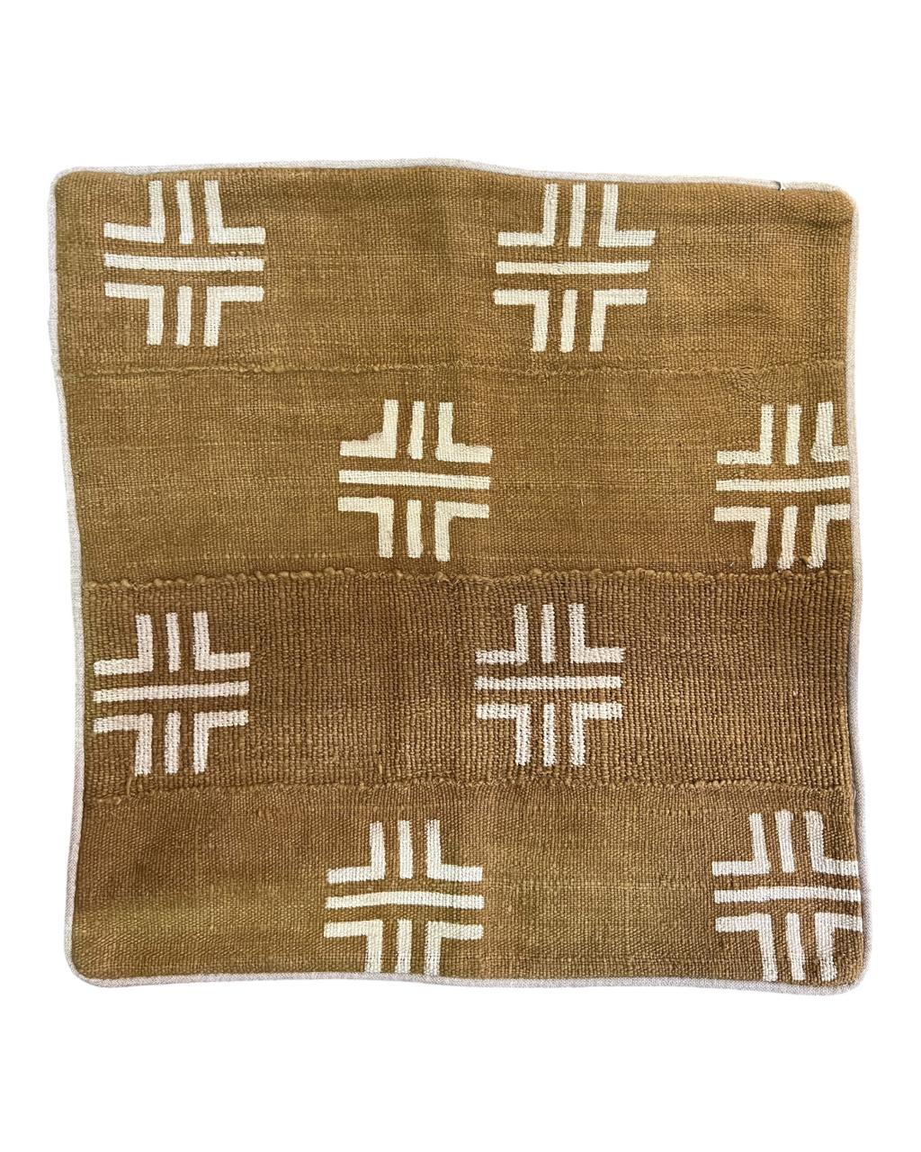 Almofada Bogolan Burkina Faso 44 Curry 50x50