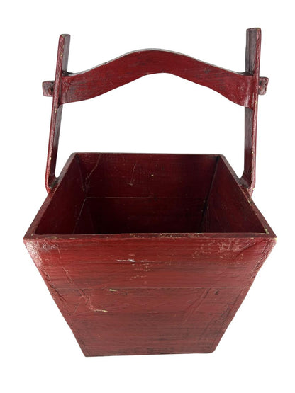 Balde Chinês Antigo de Madeira