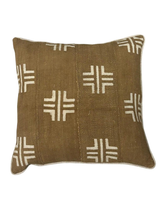 Almofada Bogolan Burkina Faso 44 Curry 50x50