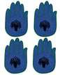 Set de 4 Porta Copos Mão Azul/Verde