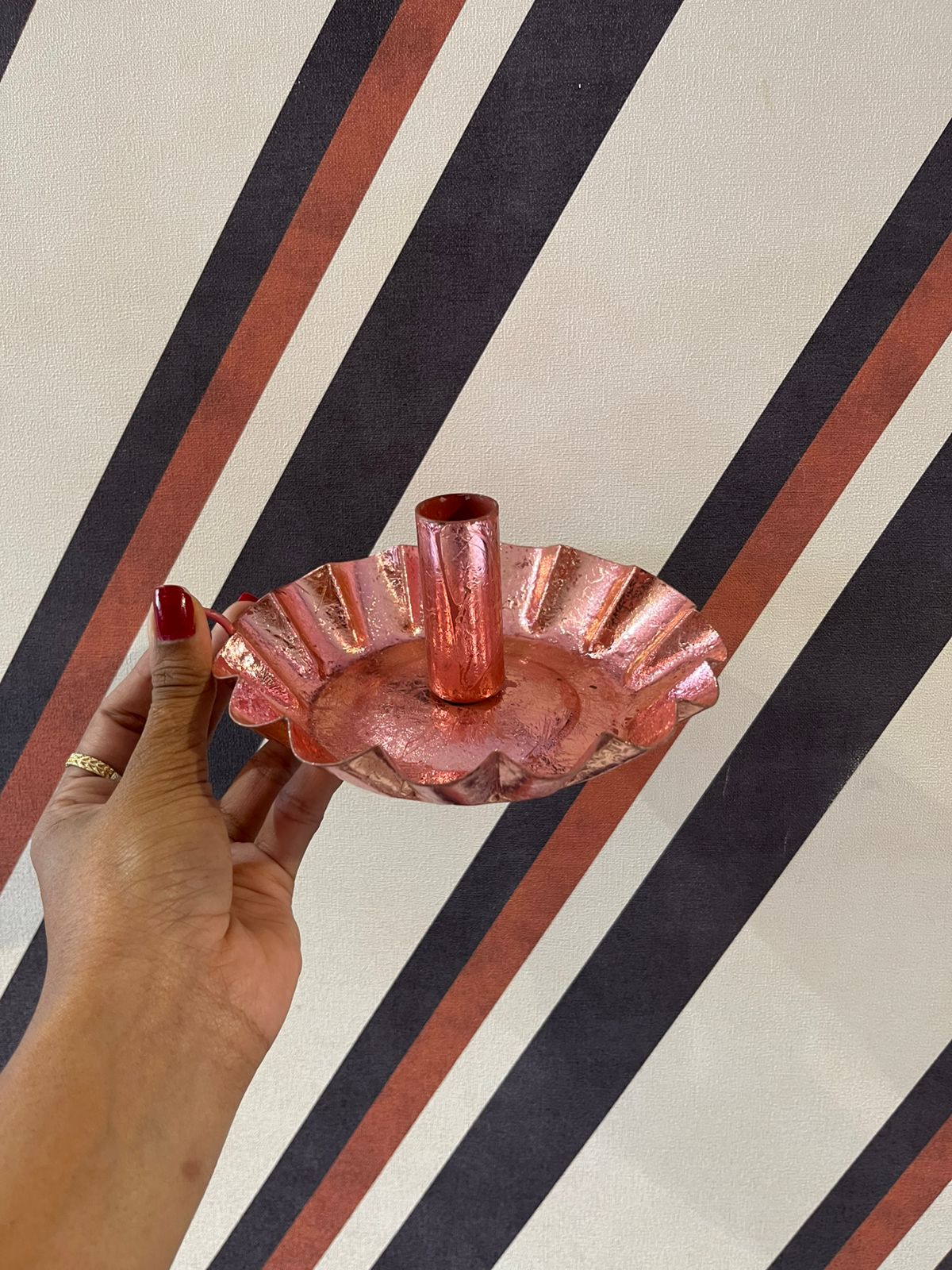 Castiçal Laminado Rosa G