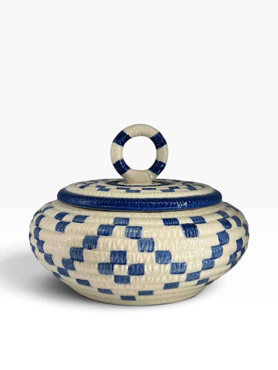 Potiche Cerâmica Trama Azul