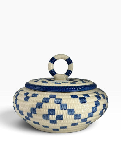 Potiche Cerâmica Trama Azul