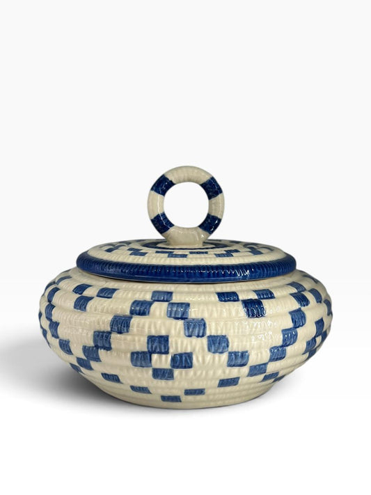 Potiche Cerâmica Trama Azul