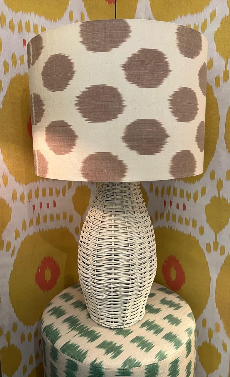 Base Abajur Rattan Off White Alto