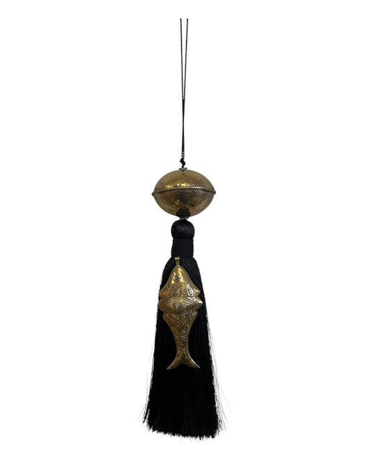 Tassel Peixe Preto e Ouro