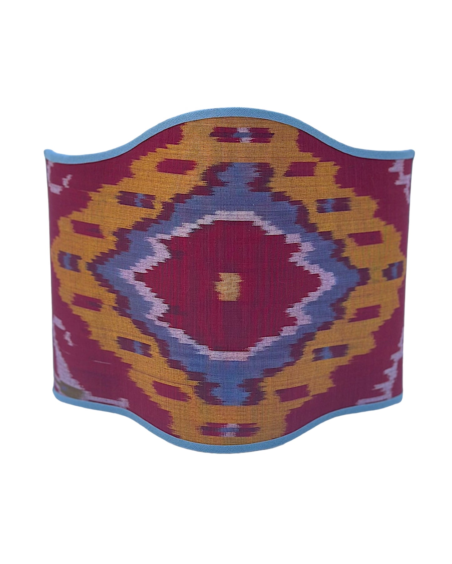 Arandela Curva Ikat Azul/Vermelho