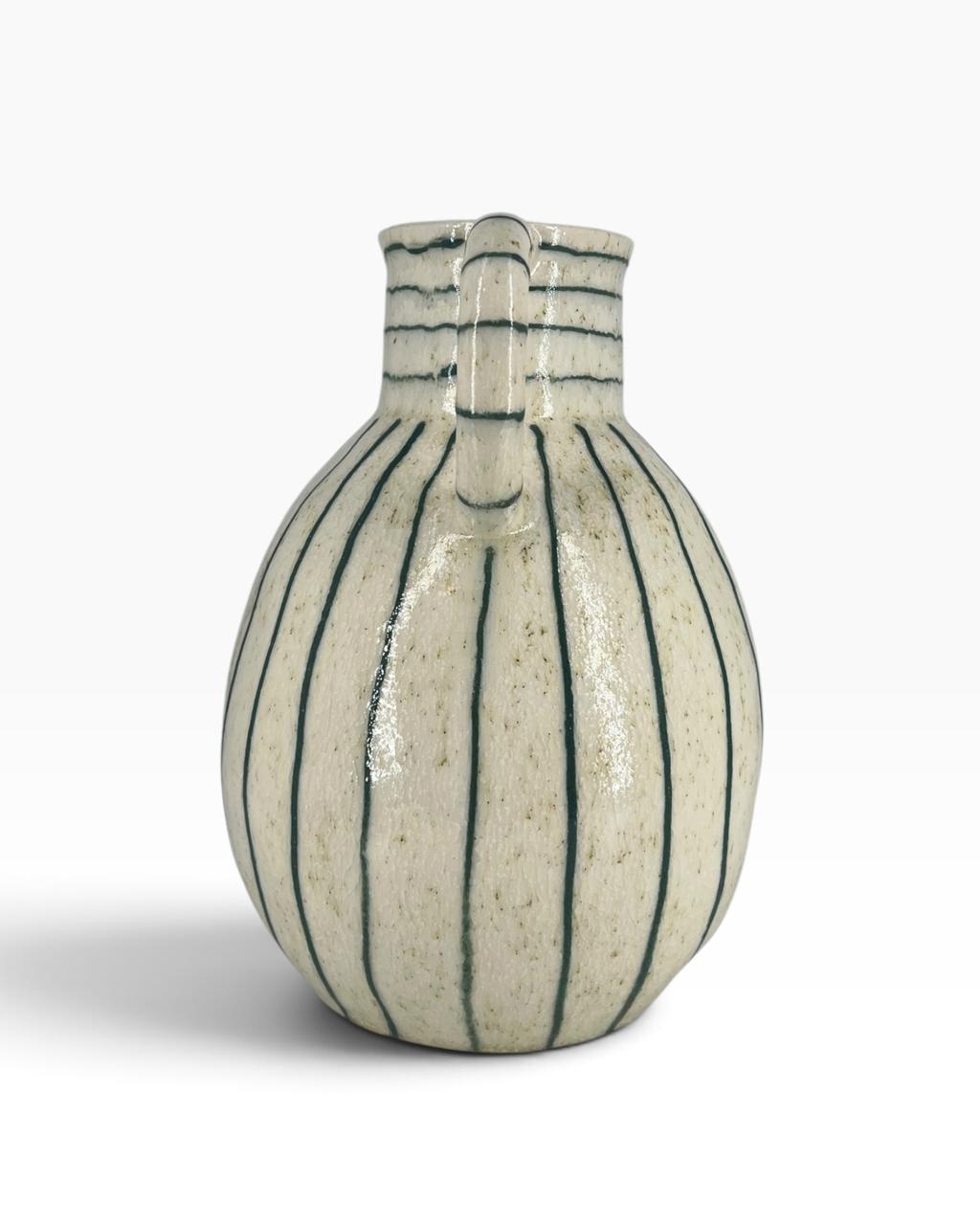 Vaso Jarra Cerâmica Listras Verde
