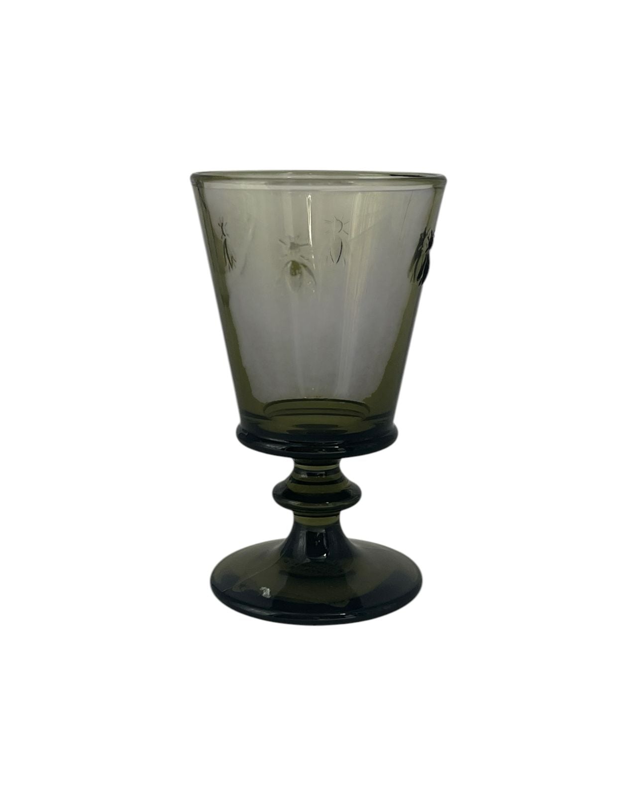 Jogo De 6 Taça De Vidro Verde Com Pé