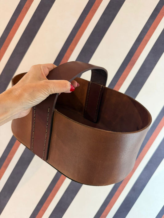 Cesto Couro com Alça G