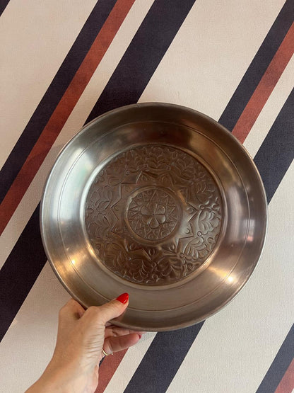 Bowl em Metal Prateado envelhecido