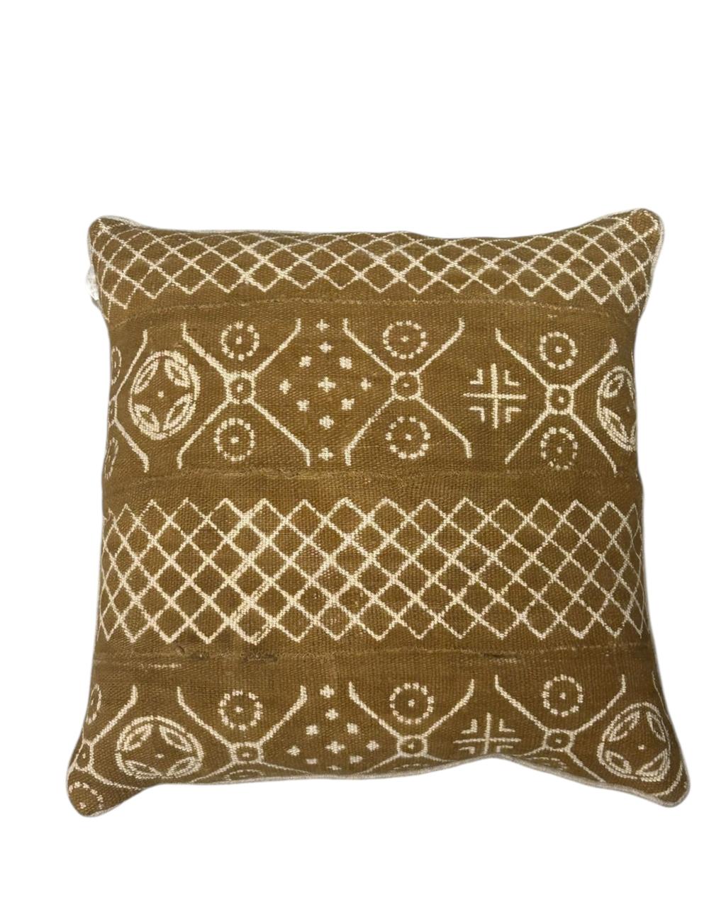 Almofada Bogolan Burkina Faso 42 Curry 50x50