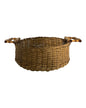 Cesta Redonda Em Junco e Bambu