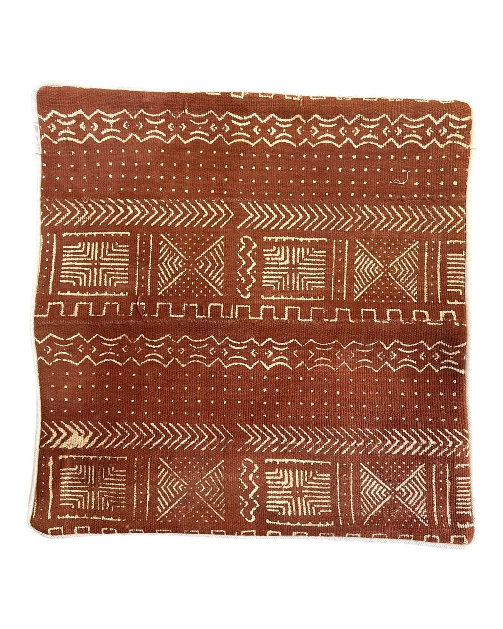 Almofada Bogolan Burkina Faso 46 Terracota 50x50