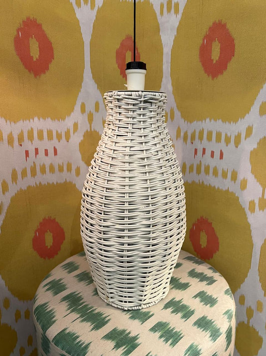 Base Abajur Rattan Off White Alto