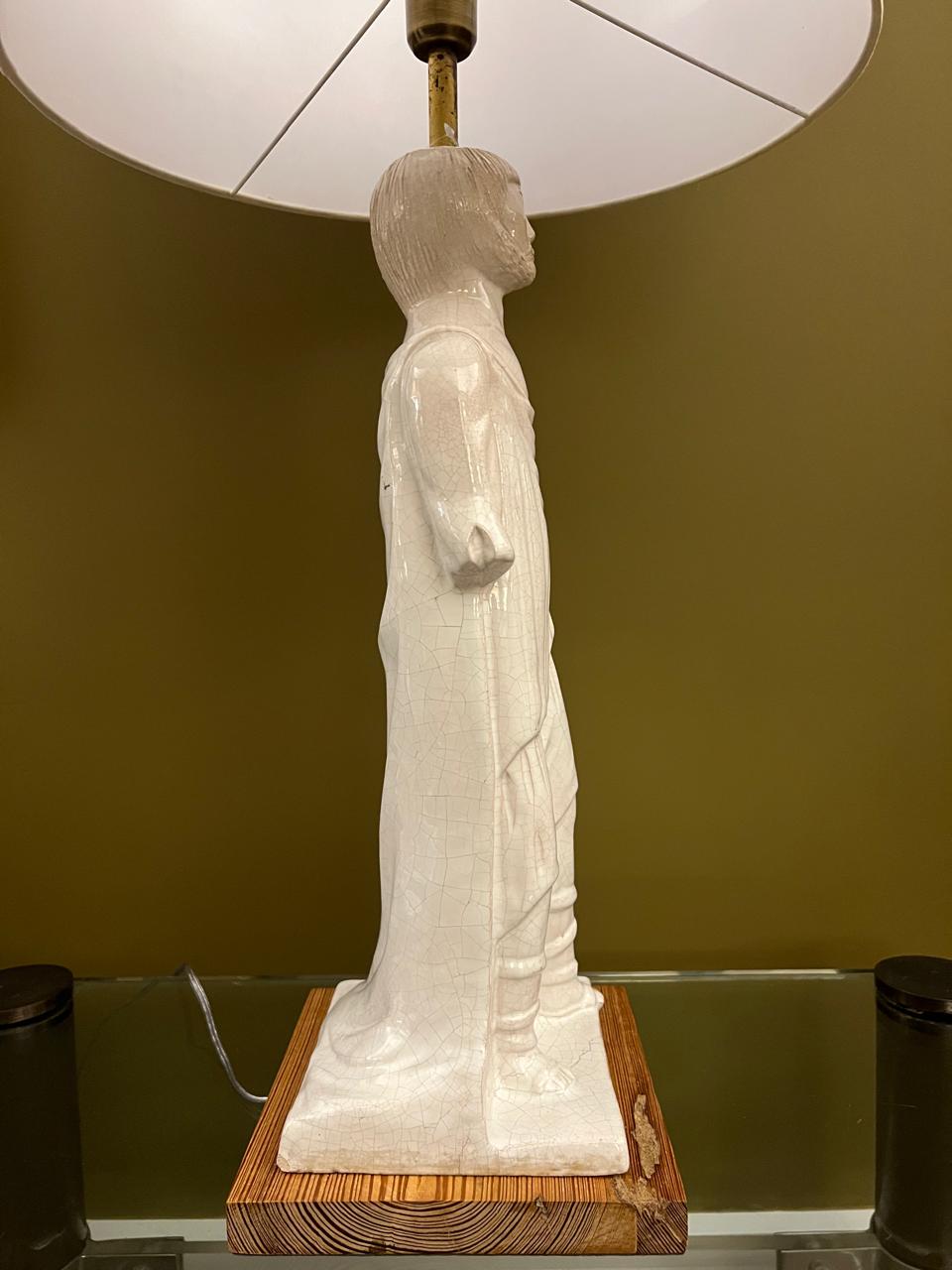 Base Abajur Cerâmica Homem Novo Mundo