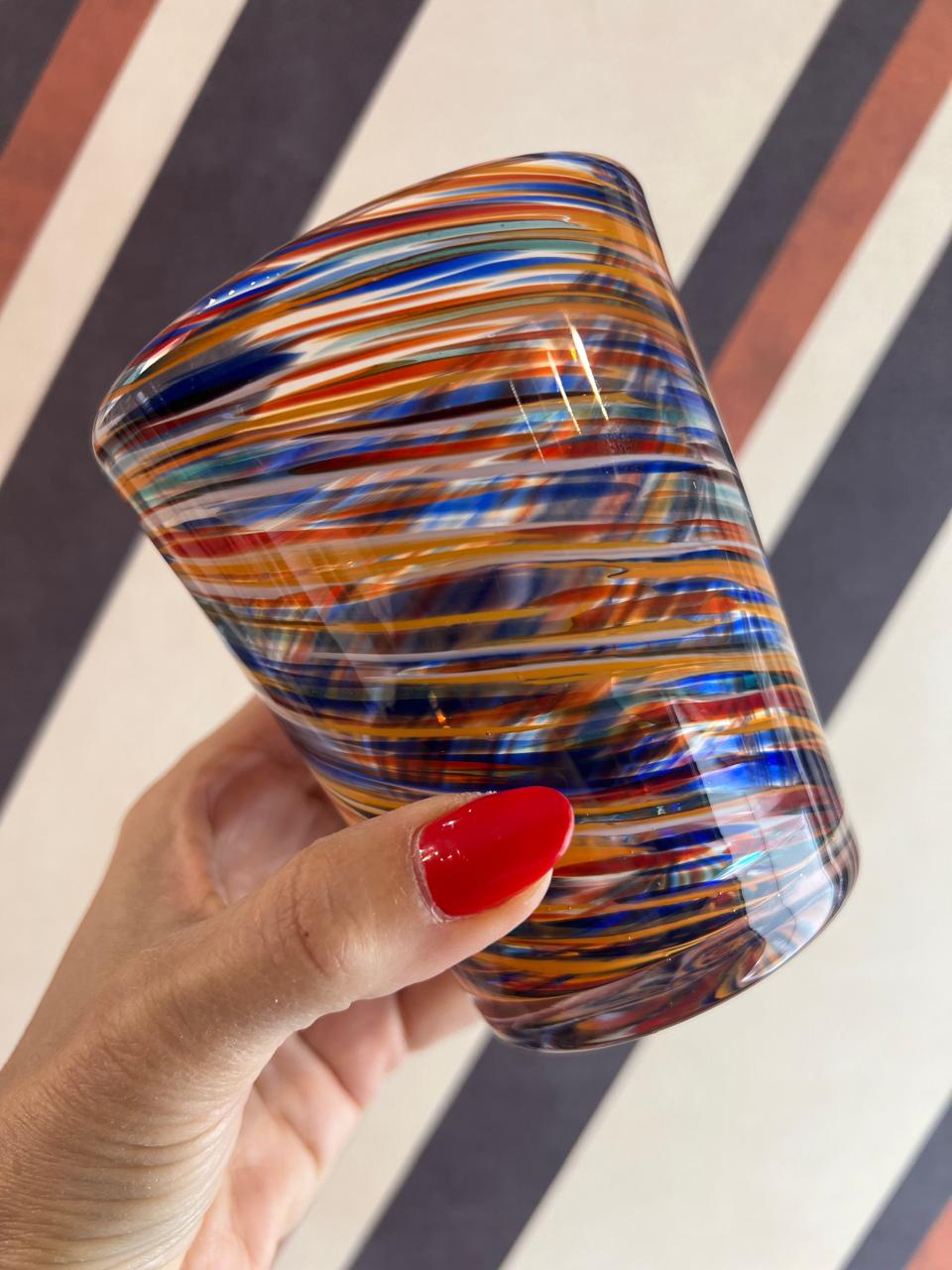 Set de 6 copos Espiral Azul e Ambar