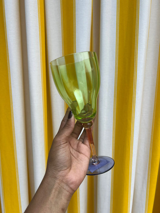 Set de 6 Taças Alta Verde/Azul