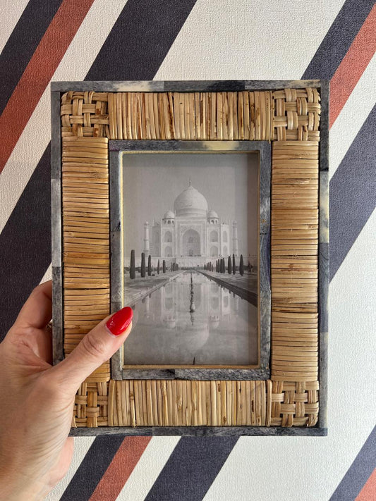 Porta Retrato Osso Rattan G