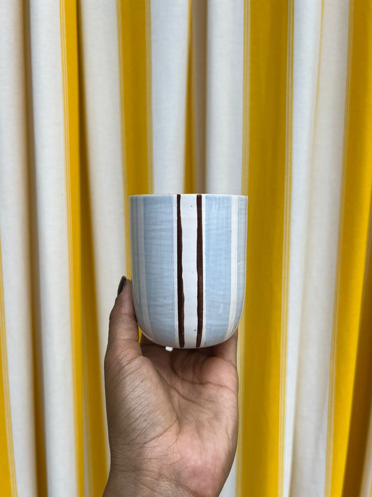 Copo Stripe Azul e Marrom