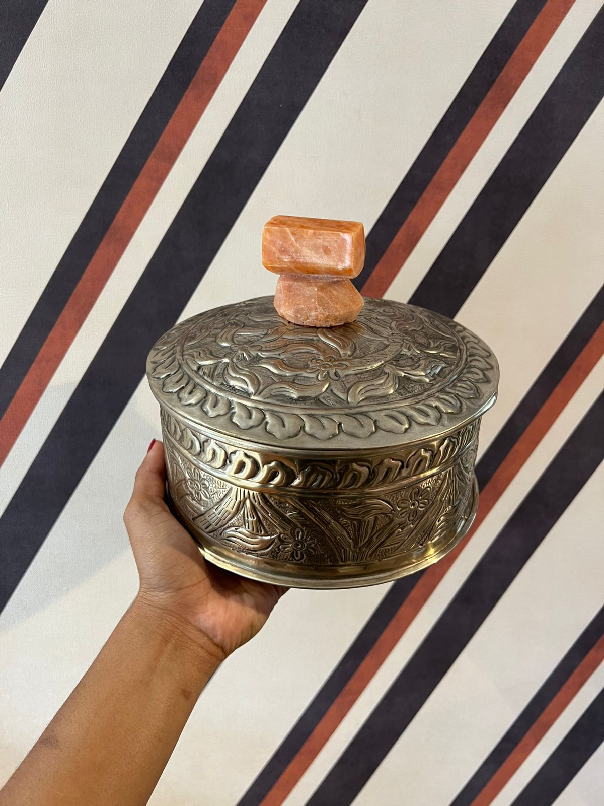 Caixa em Alpaca P Calcicita Laranja