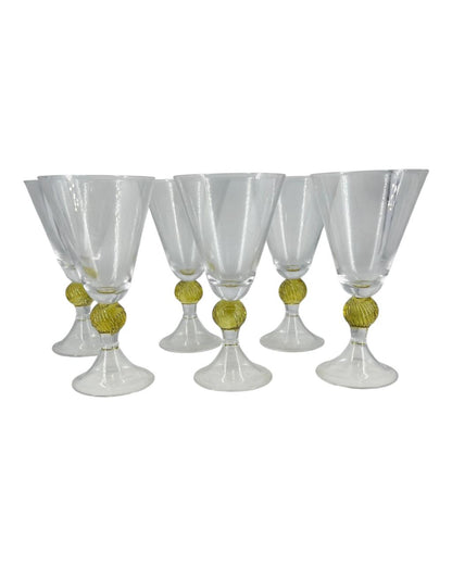 Set de 6 Taças c/ Haste Amarelo