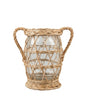 Vaso Anfora Vidro e Rattan M